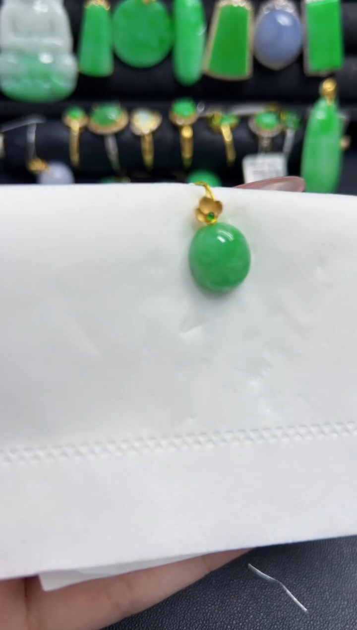 【闪购商品】翡翠颈饰18K金镶嵌Y缅料A货/支持复检/一件