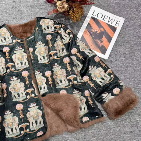 【太平吉象】2025新中式刺绣老钱风秋冬款外穿2025C2306-CC玫瑰仓