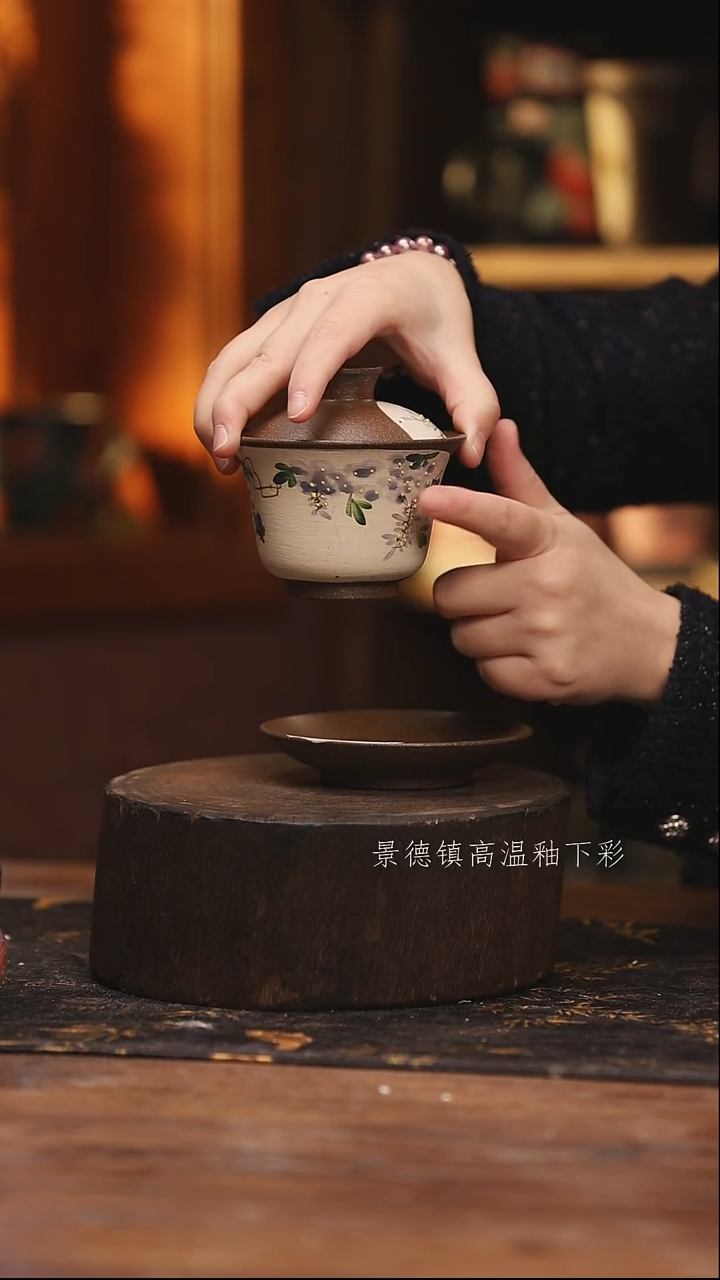 陶瓷景德镇高温釉下手绘陶瓷@L283@