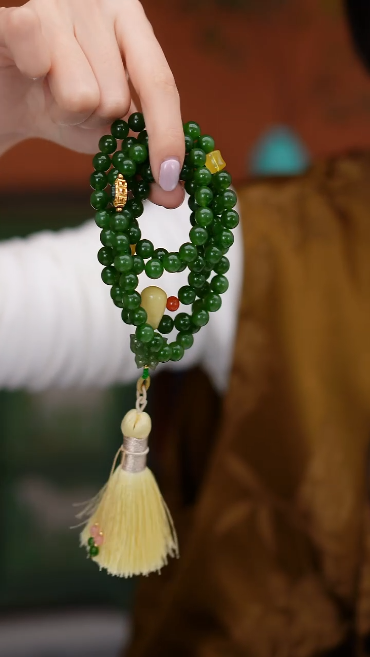 项链未镶嵌和田玉MZYJ141老坑碧玉手串