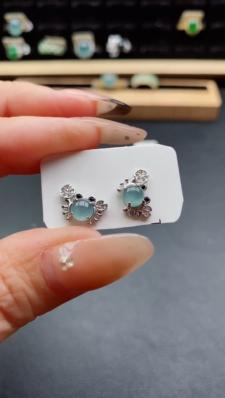 银S925镶嵌戒指翡翠1