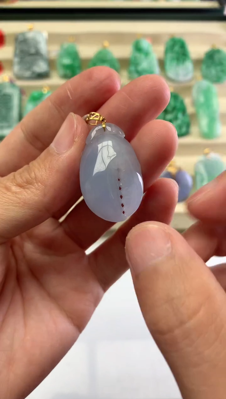 【闪购商品】翡翠吊坠(不含链)18K金镶嵌挂件