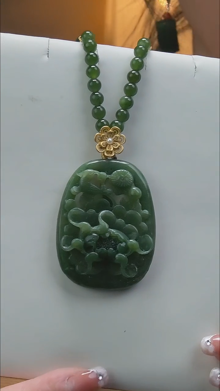 和田玉（碧玉）未镶嵌项链22222