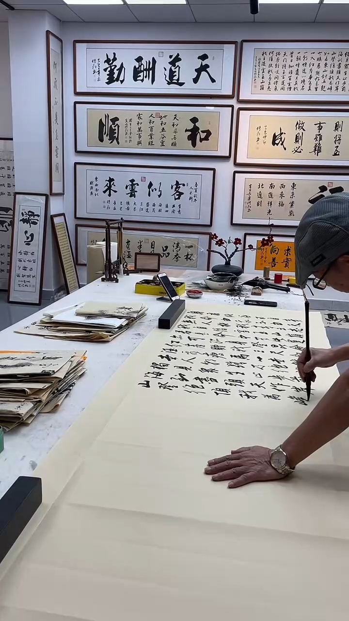 书法沙***海180*55带框