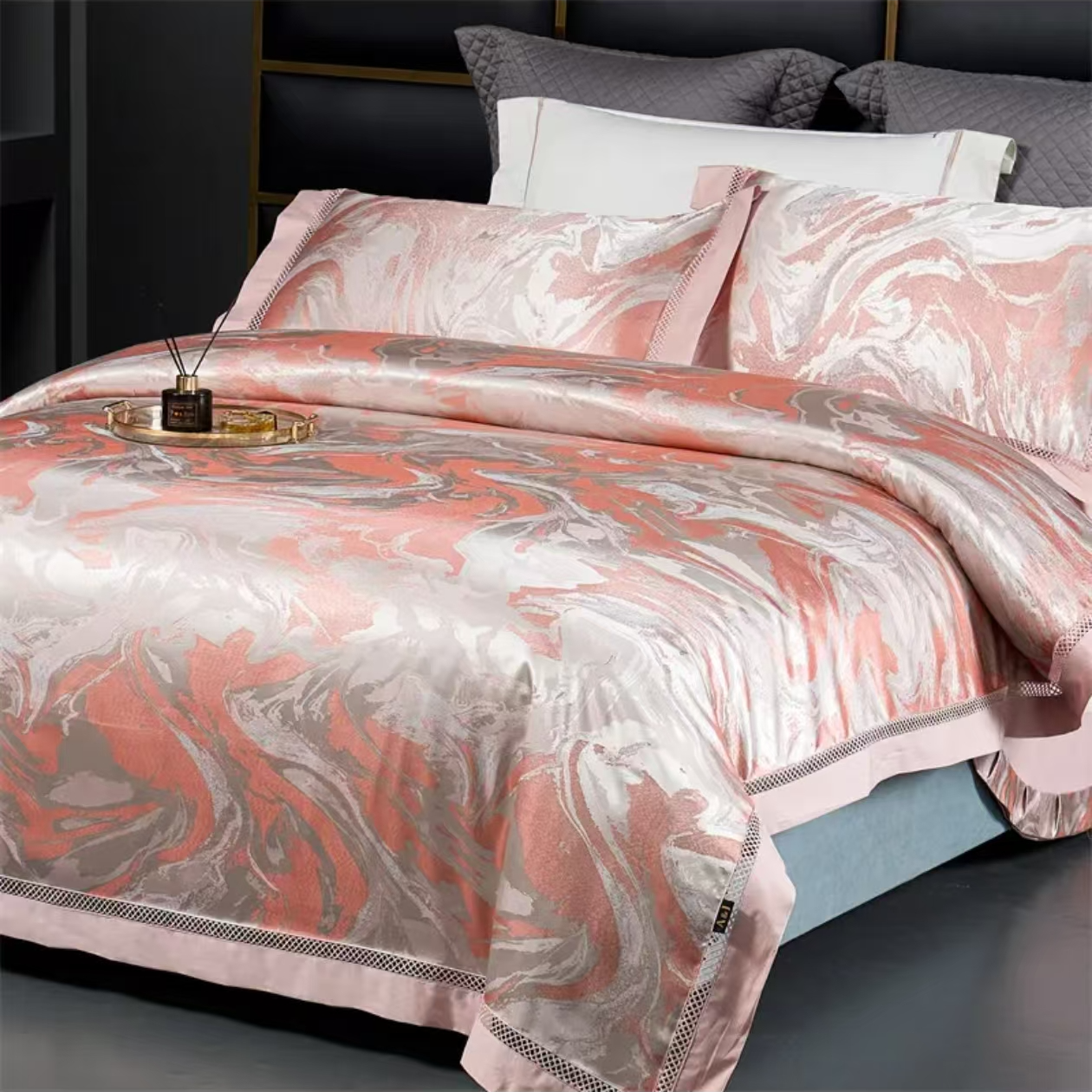 【黑金系列】港版定制 -简约轻奢风- 亲肤裸感-四件套-流年