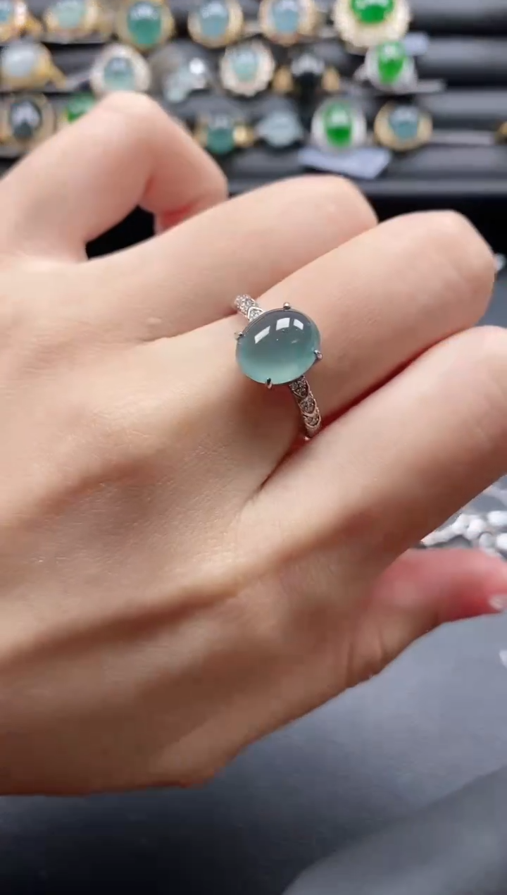 【闪购商品】翡翠戒指银S925镶嵌1111