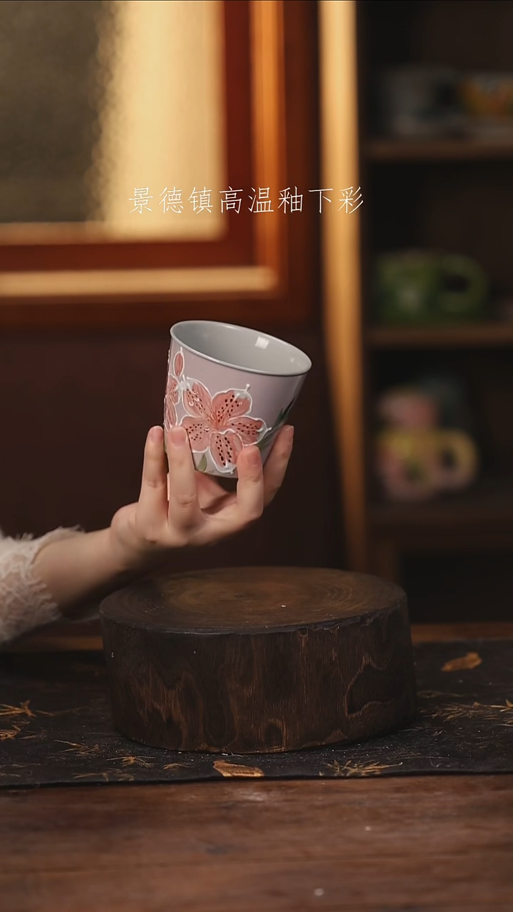 陶瓷 景德镇高温釉下手绘陶瓷@L468@