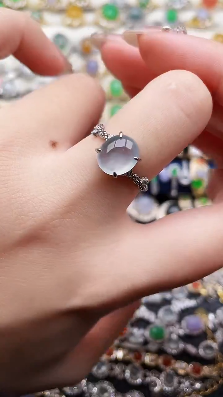 银S925镶嵌戒指翡翠213