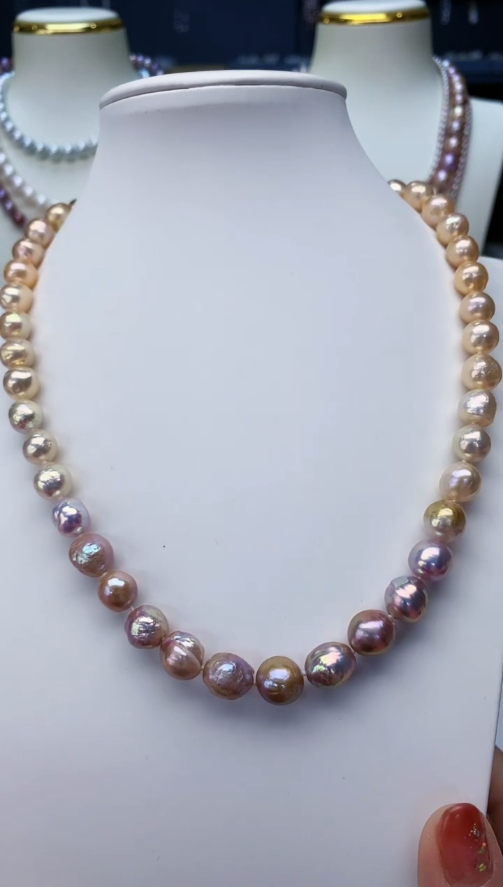 项链未镶嵌淡水珍珠Y淡水项链 紫尾鸳