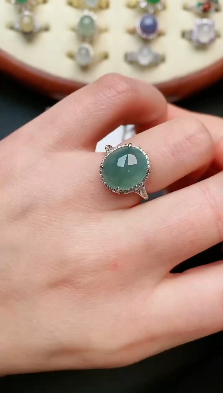 【闪购商品】翡翠戒指银S925镶嵌....