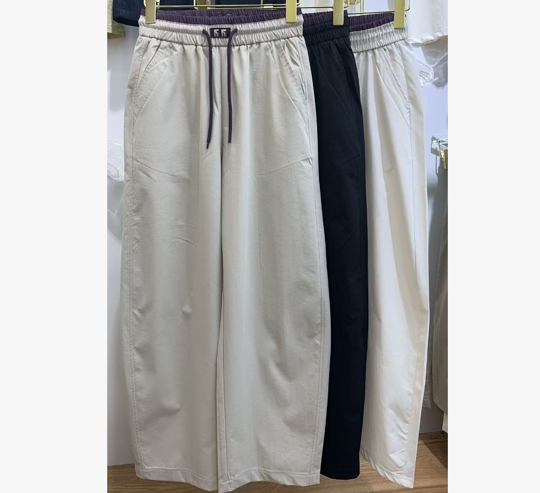 2025夏季薄款高腰显瘦时尚休闲阔腿弯刀裤5619【8】