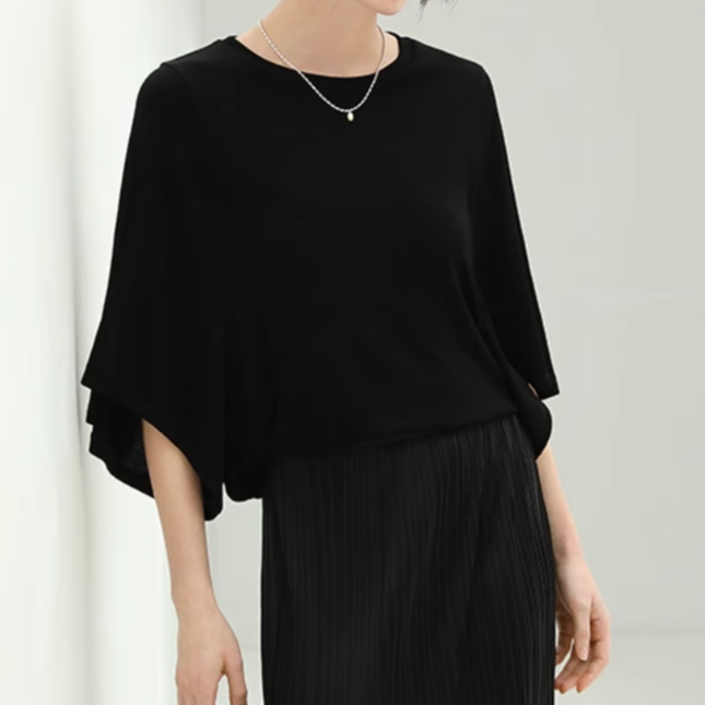 垂顺新款针织衫蝙蝠袖上衣气质设计感显瘦时尚百搭气质洋气简约