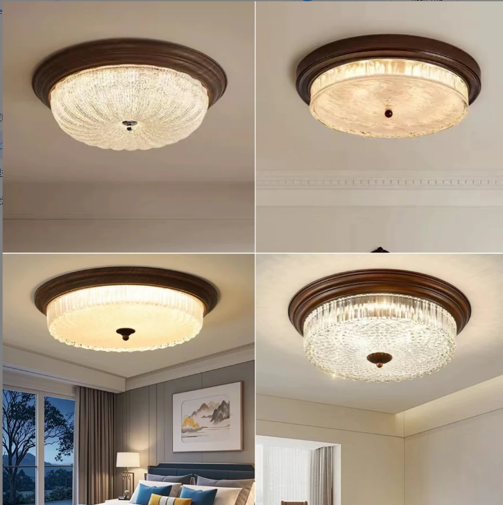 美式复古吸顶灯卧室灯走廊过道阳台灯法式中古风欧式灯具新中式