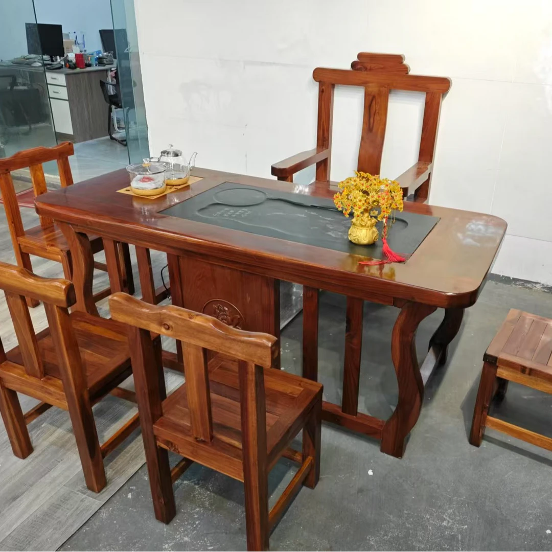 中式实木功夫茶几桌椅组合家用高端泡茶桌办公是泡茶台莲花茶桌