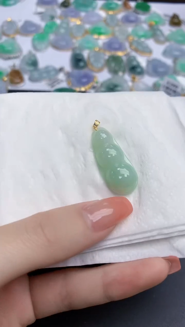 【闪购商品】翡翠颈饰18K金镶嵌天然缅甸翡翠A货