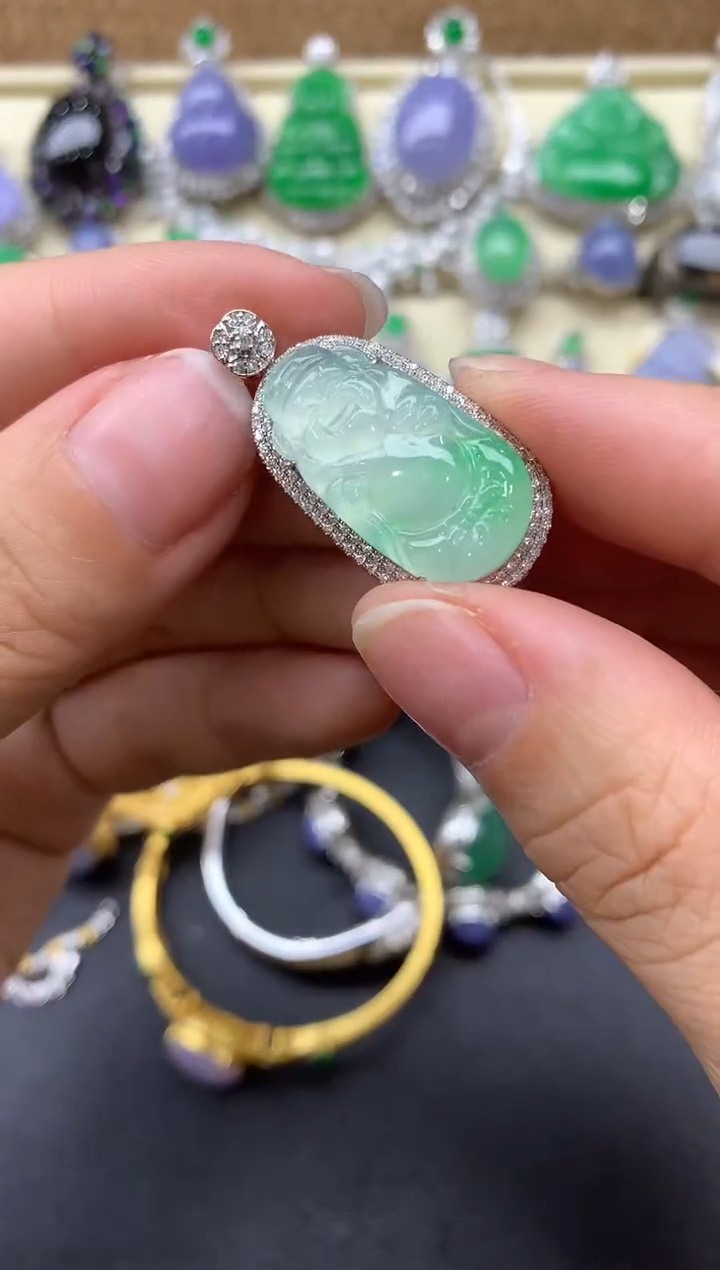 【闪购商品】翡翠颈饰18K金镶嵌345-中国好珍宝