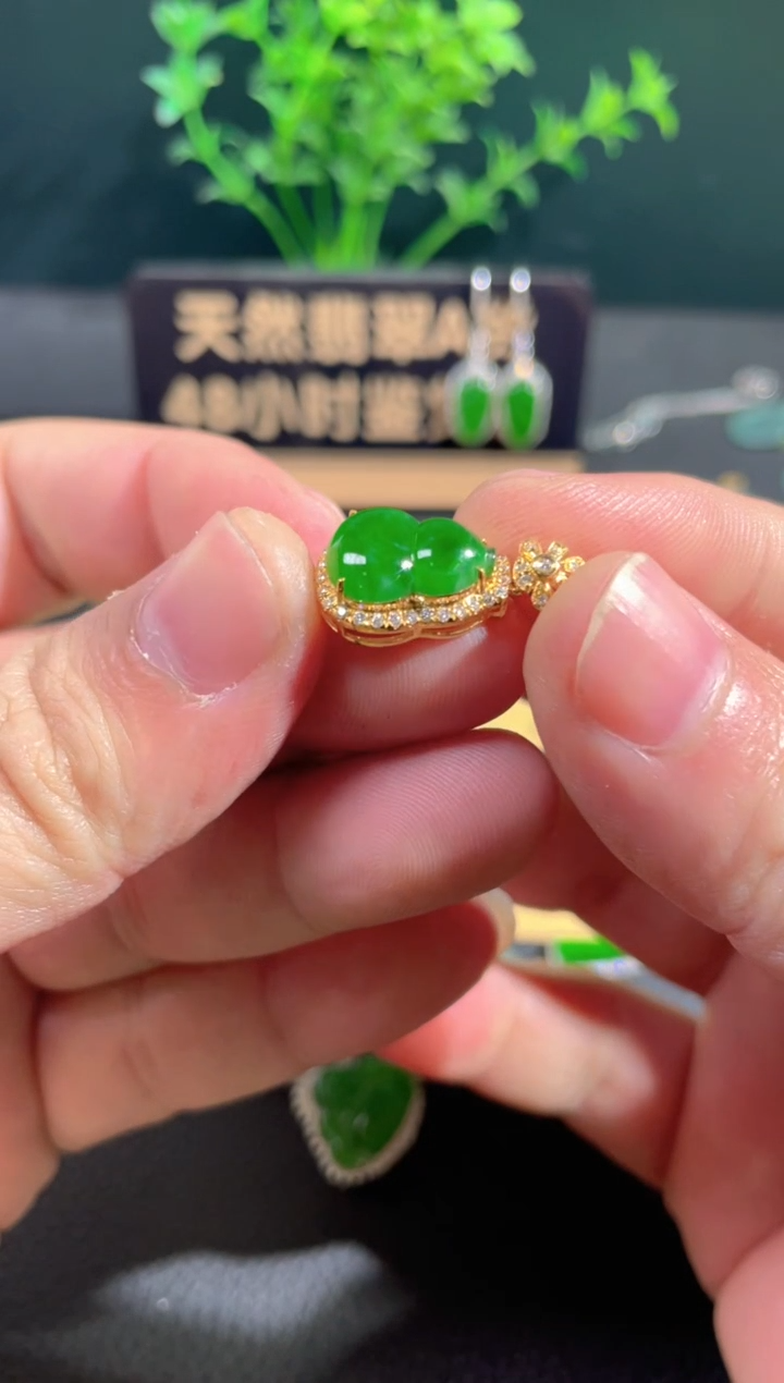 【闪购商品】翡翠颈饰18K金镶嵌翡翠