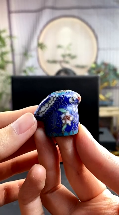 【闪购商品】非遗技艺 景泰蓝顶针兔宝蓝