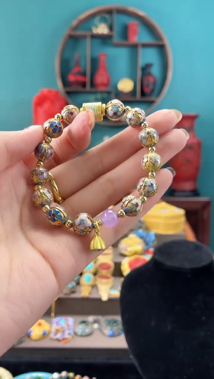 陈*景泰蓝金地瓜楞手串1.0