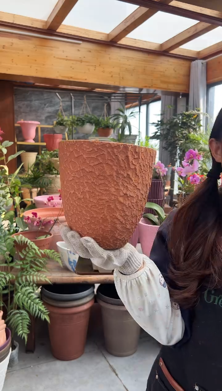 20*20/橙色陨石手工强体花盆/Y17V20