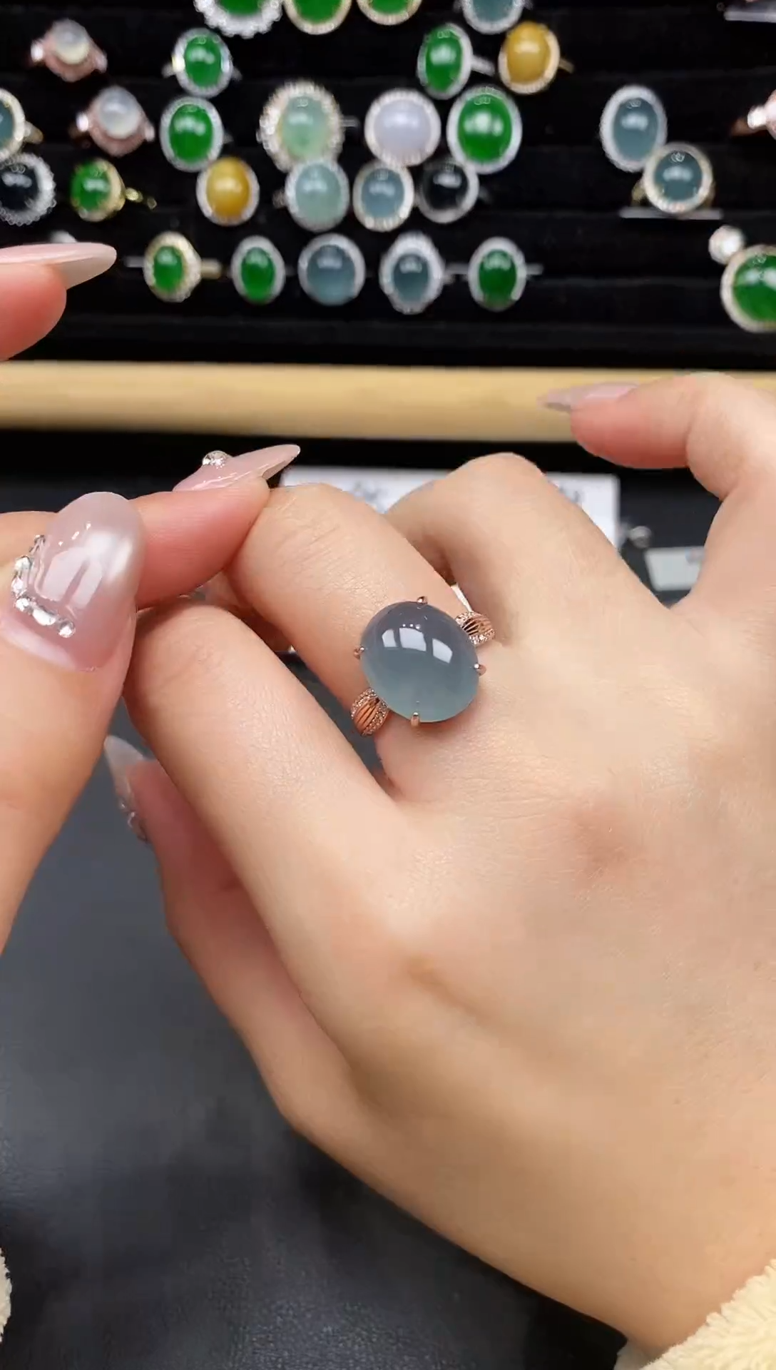 银S925镶嵌戒指翡翠28887