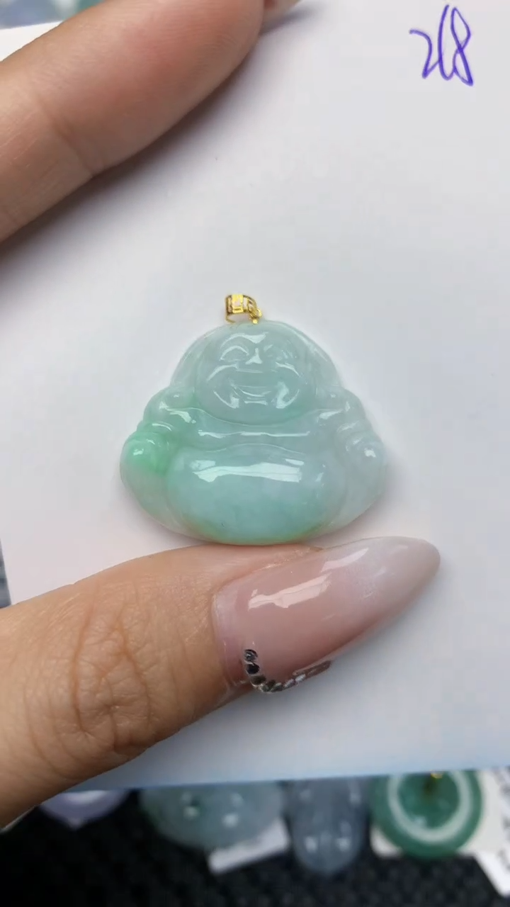 【闪购商品】翡翠颈饰18K金镶嵌天然翡翠a货