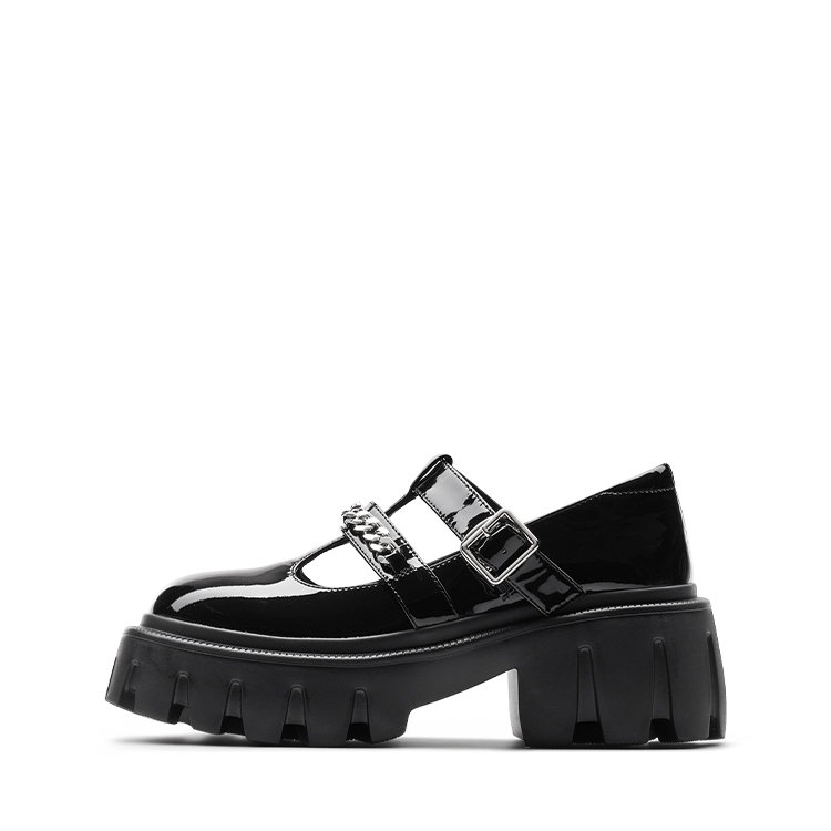 KISSKITTY英伦风小皮鞋JK鞋松糕底链条厚底乐福鞋女SA21634-36