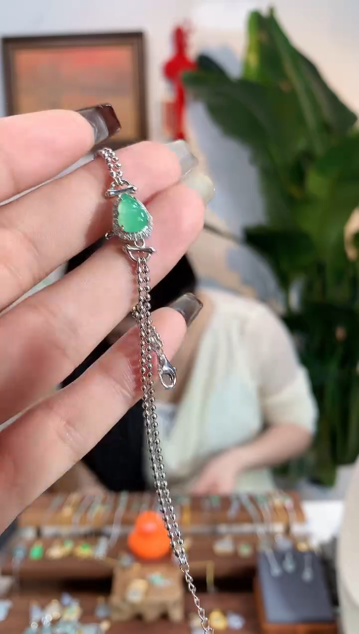 银S925镶嵌翡翠手链手链