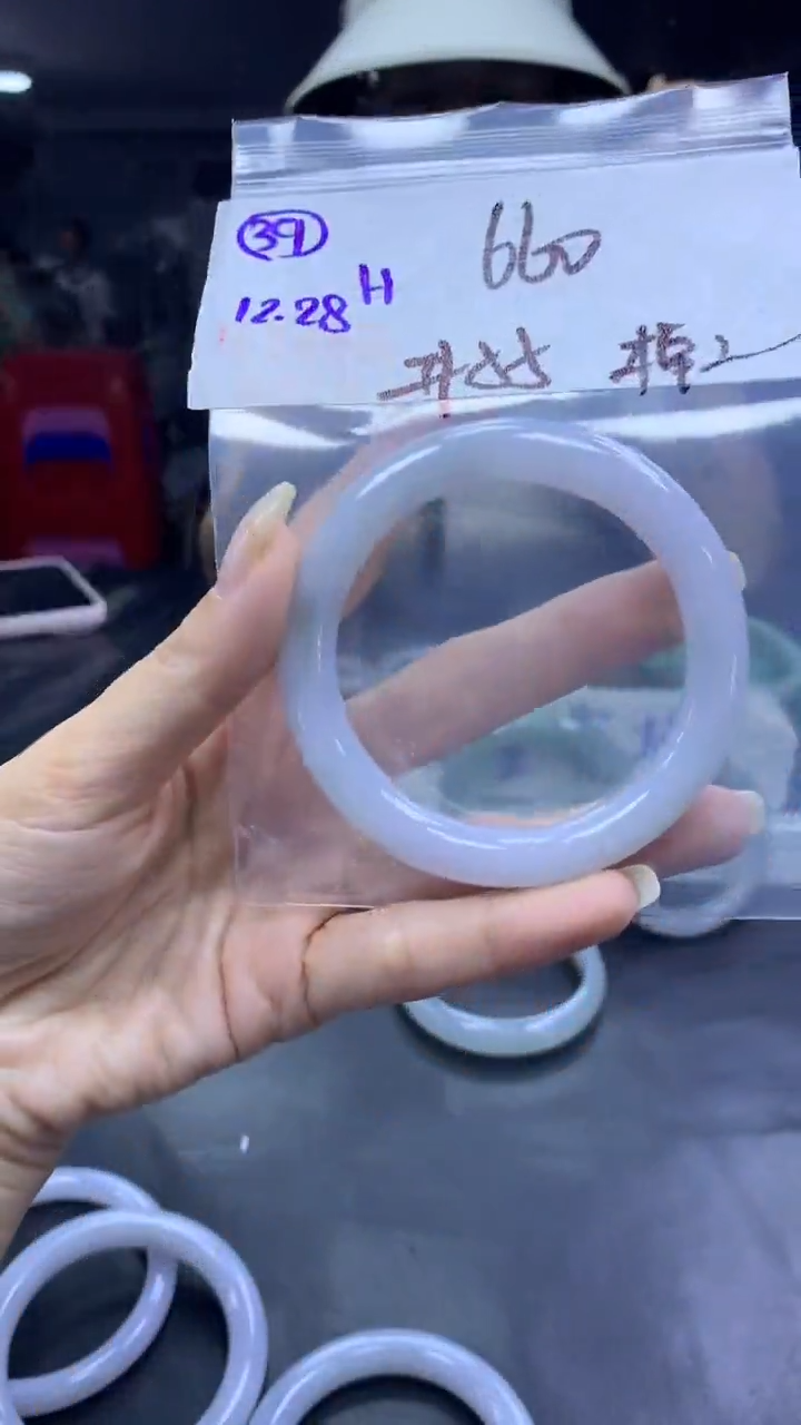 未镶嵌定制翡翠39手镯55棉纹+660元+拍一发一