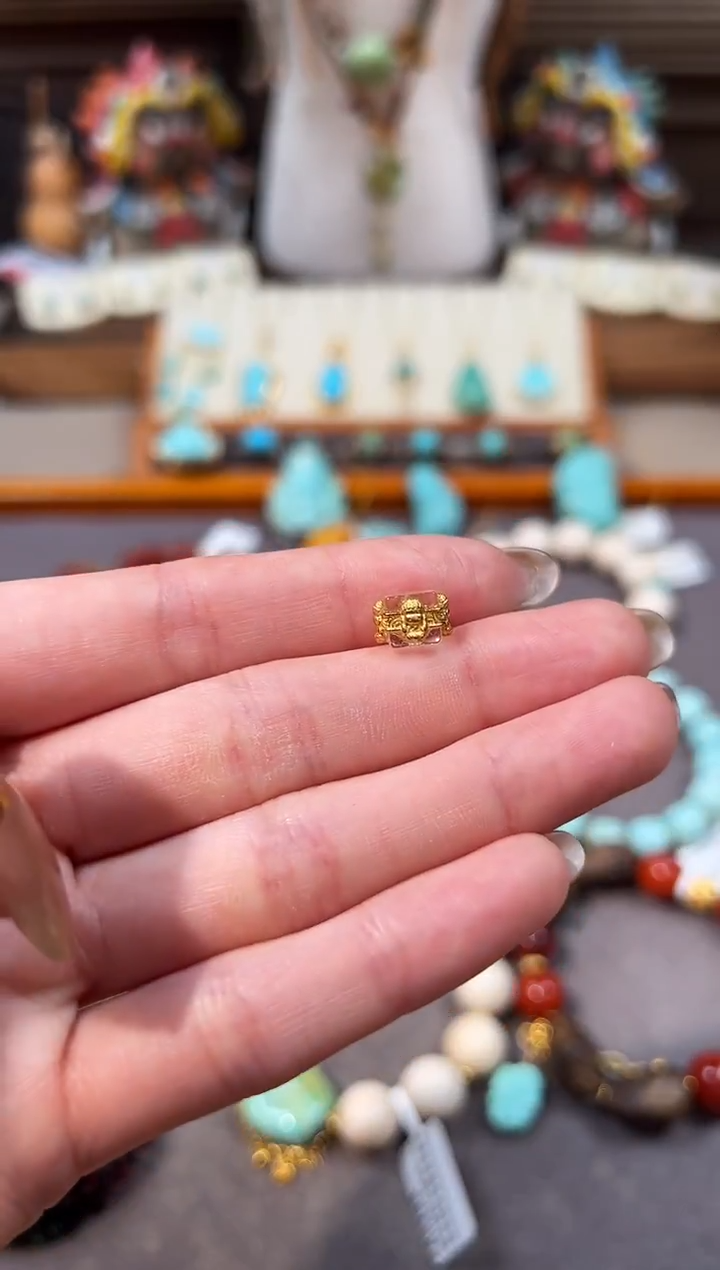 银S925镶嵌珠宝半成品水晶水晶配饰四面佛