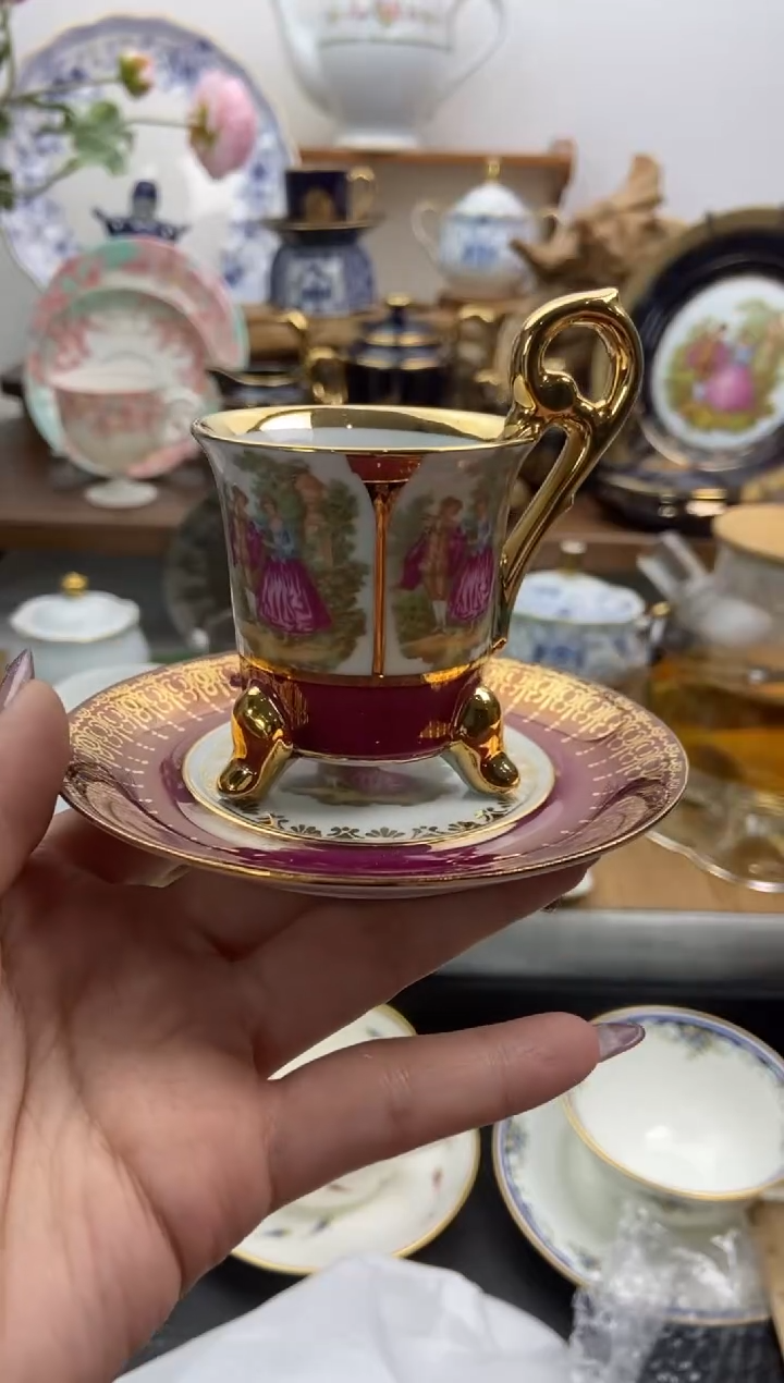 瓷片全新大桥咖啡杯谨慎参拍，防伪帖撕毁无售后