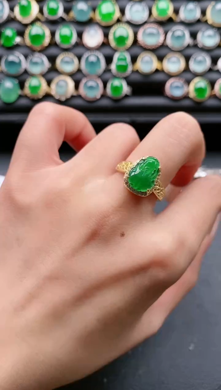 【闪购商品】翡翠戒指银S925镶嵌111111