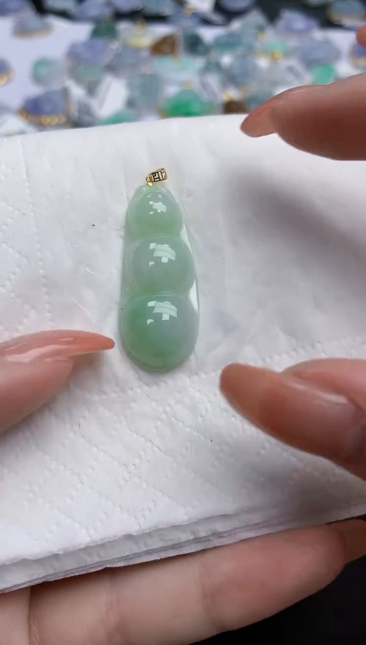 【闪购商品】翡翠颈饰18K金镶嵌天然缅甸翡翠A货