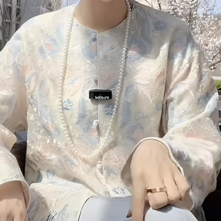 115蓝色刺绣国风外套