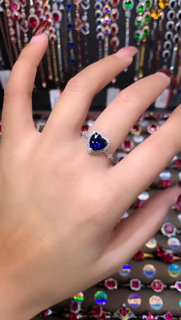 【闪购商品】蓝宝石戒指银S925镶嵌银色