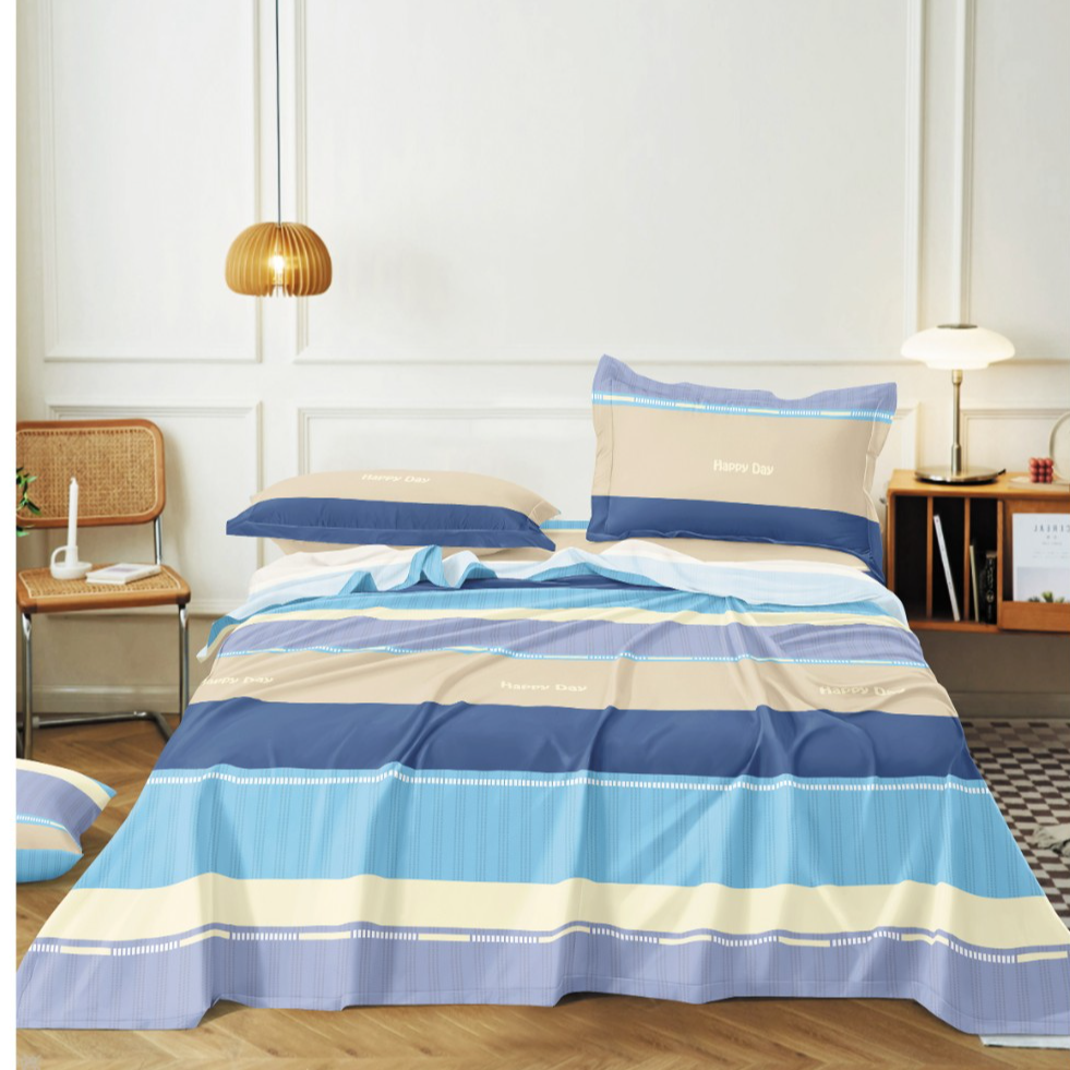 （0219）加厚粗布床单吸汗透气1.45*2.4米（+－5公分）爱恋条-兰