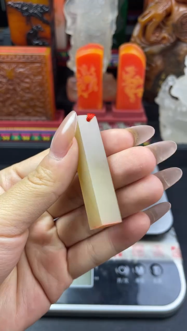 寿山石印石牙签章（可定制）