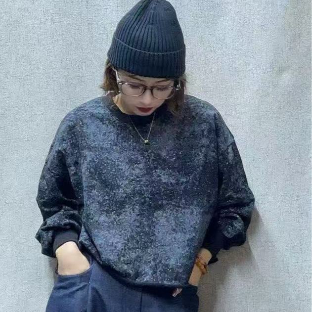 12502新款圆领套头显瘦宽松卫衣