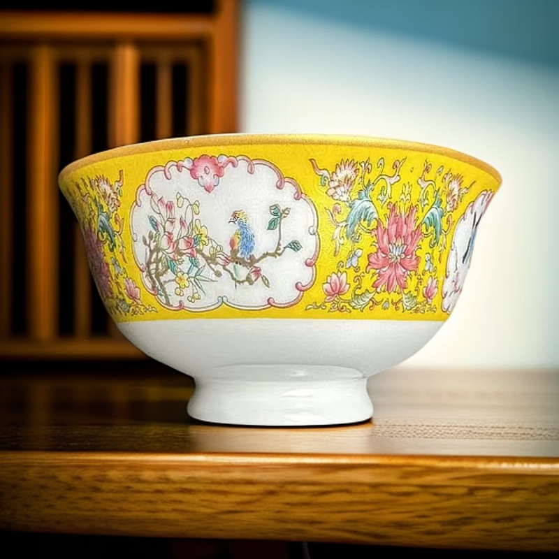 ZY-DP-A34-珐琅彩万花碗/一件4.5英寸