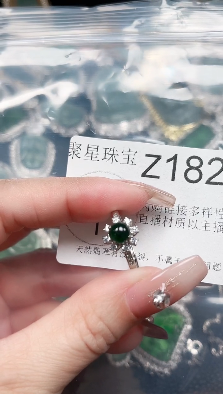 【闪购商品】翡翠颈饰银S925镶嵌赠皮绳1824