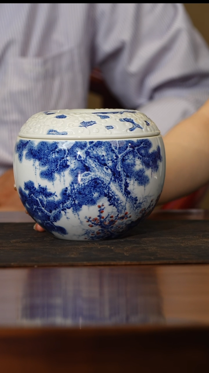 画堂春九字松竹梅祥云建水