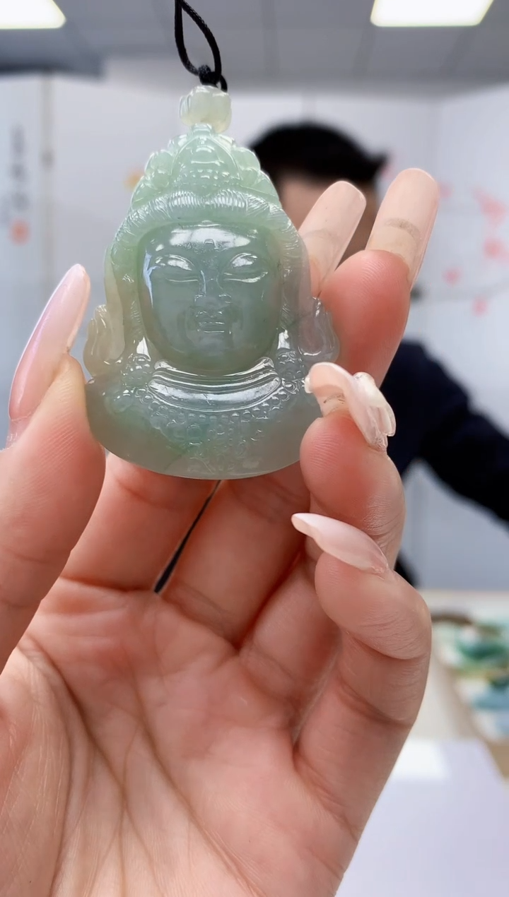 【闪购商品】定制翡翠未镶嵌3916lr-毛货挂件179