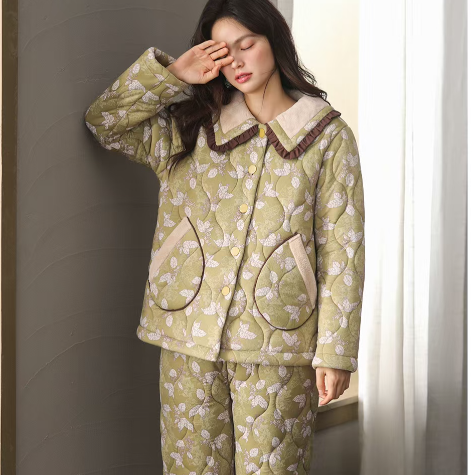 轻奢高端气质澳毛绒欧棉绒冬季新款时尚保暖舒适甜美家居服可外穿