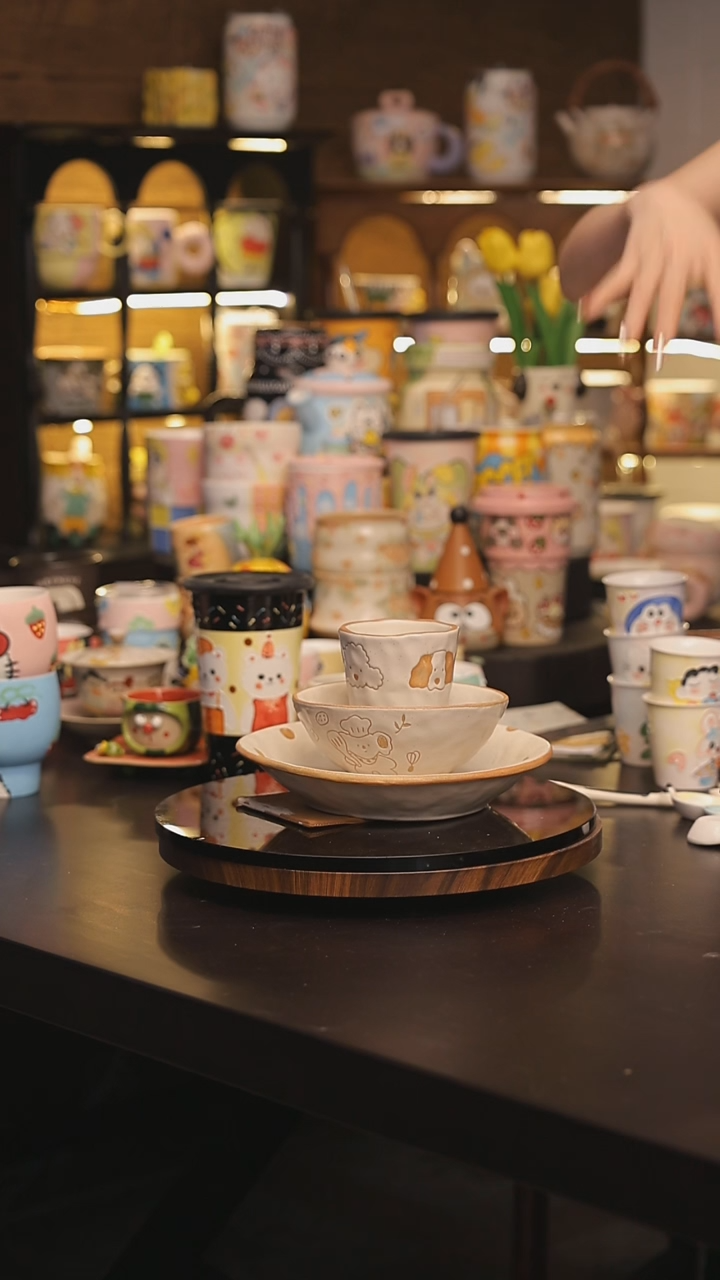 随机景德镇釉下彩绘设计师款式陶瓷