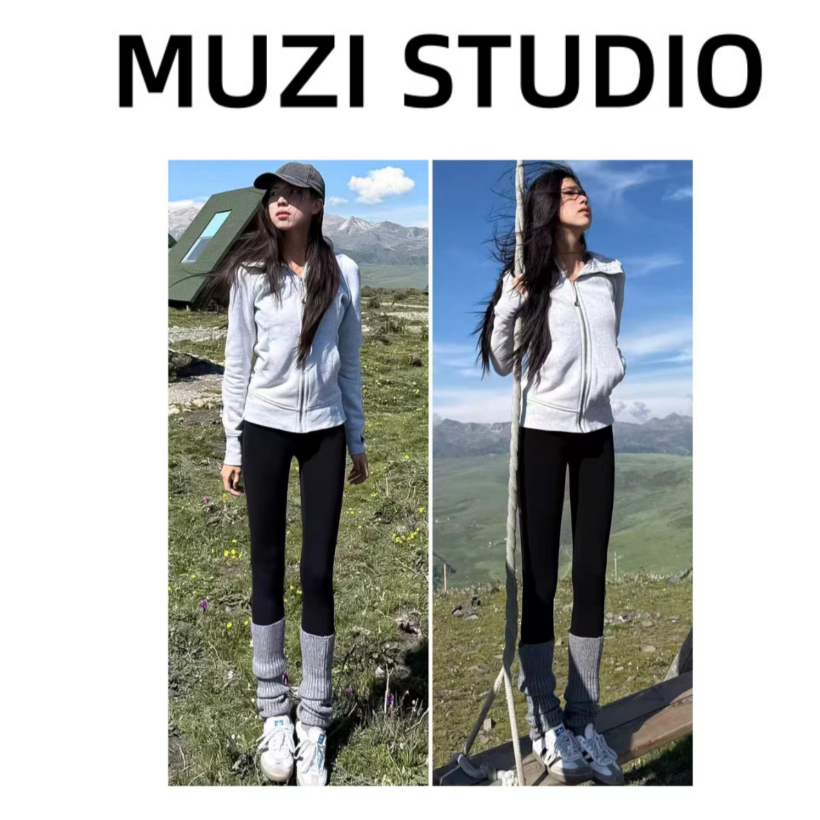 【沐子女装】R2-0169黑色加绒芭比裤