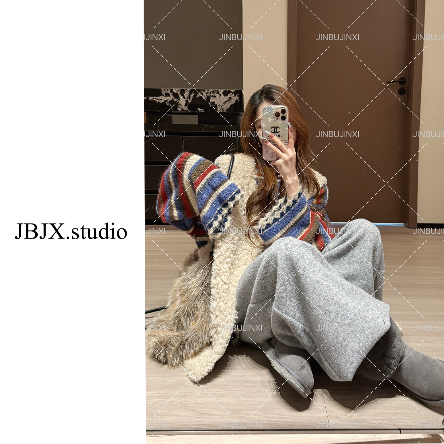 JBJX【灰调可可 糯叽叽加厚慵懒可束脚阔腿裤】休闲百搭复古冬季