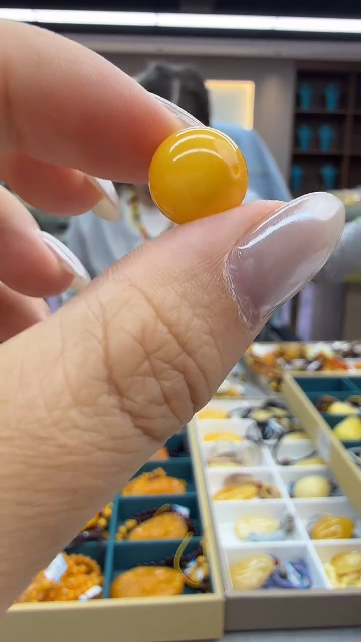 琥珀颈饰未镶嵌16秒拍号 假一罚三 11mm