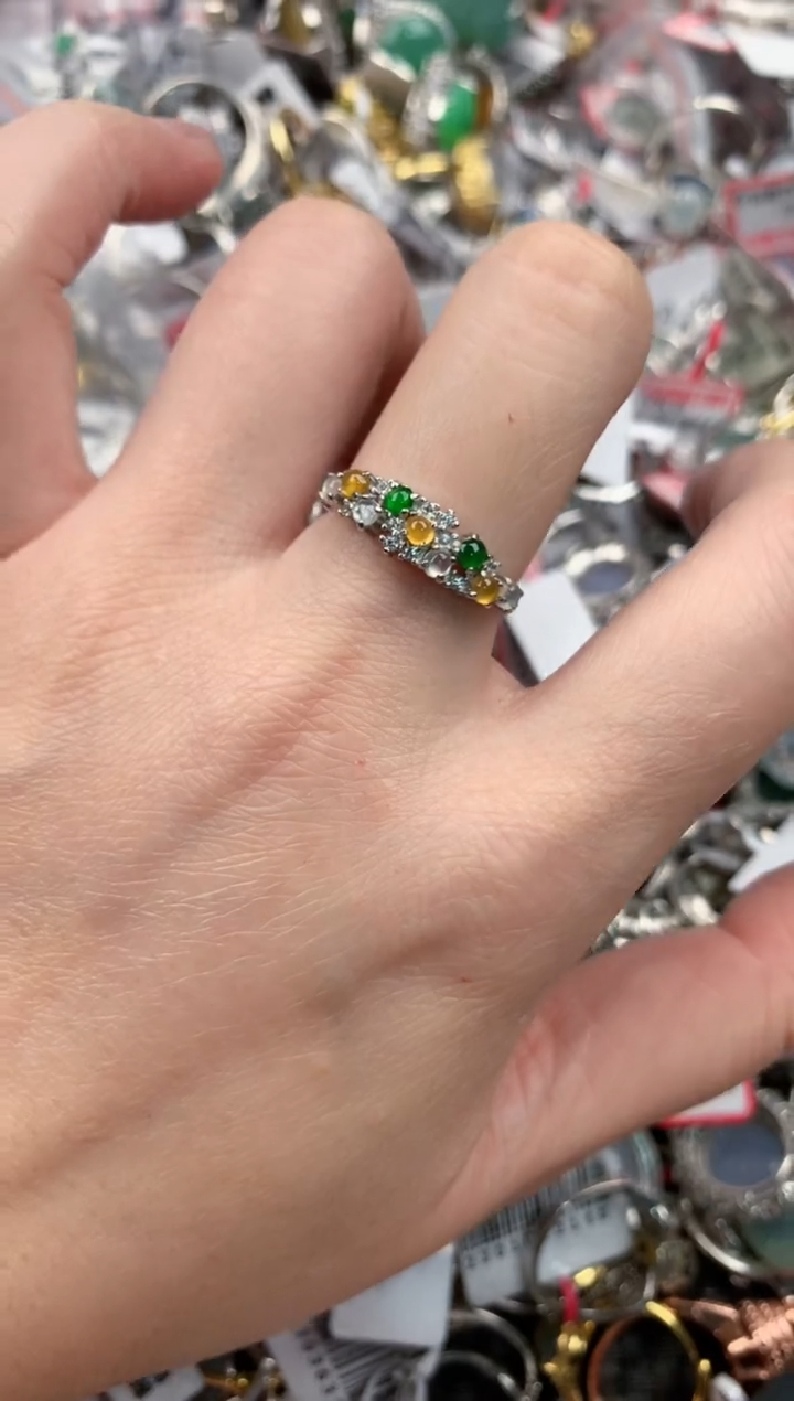 银S925镶嵌戒指翡翠13                  2