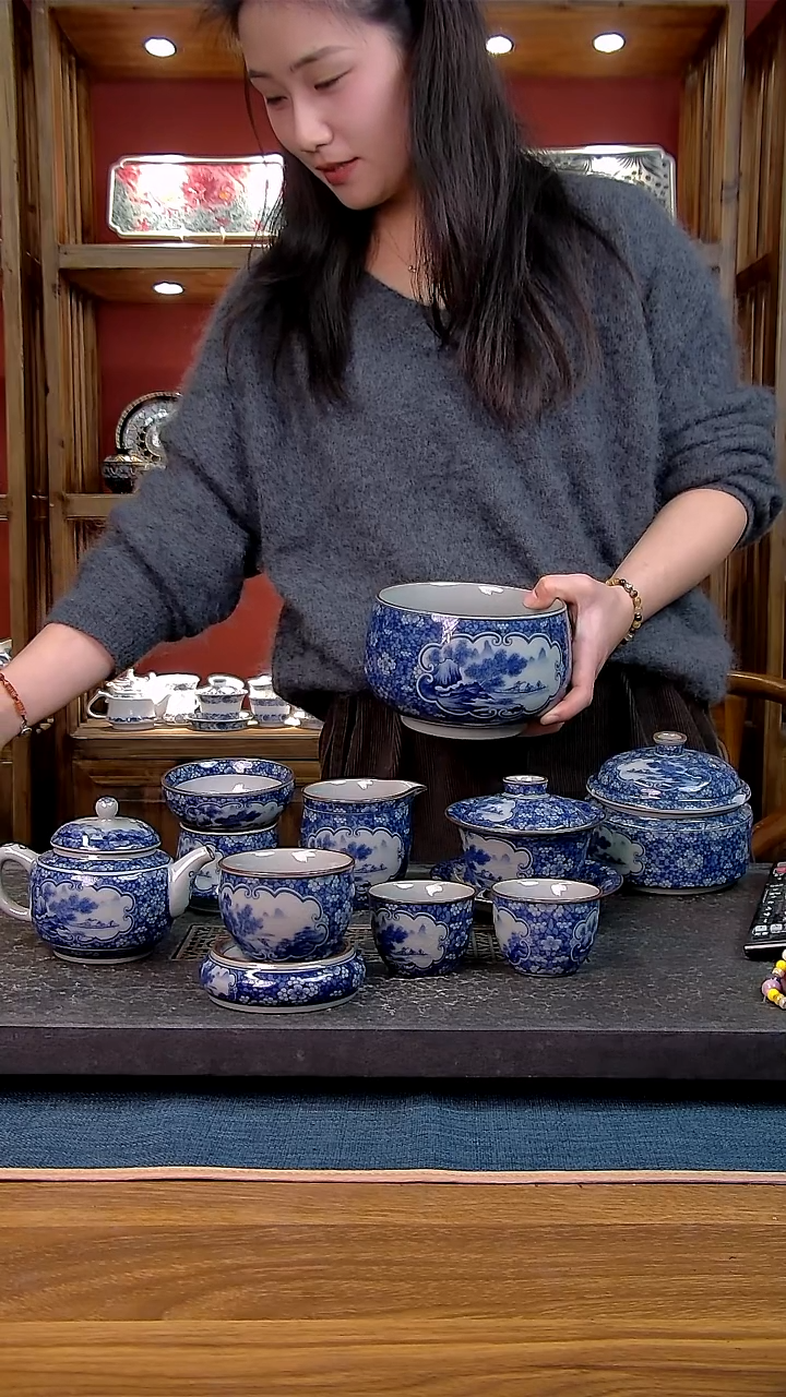 简装家用款10件套 老陶泥开片纹陶瓷茶具