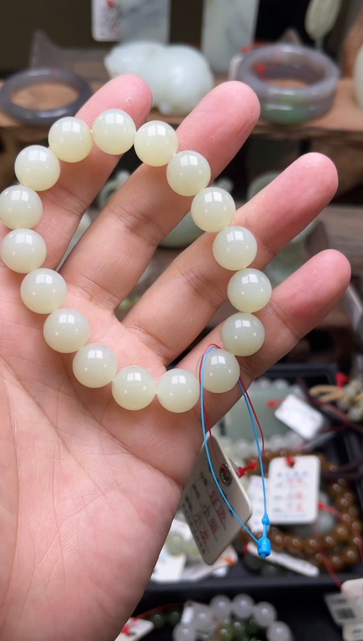 【闪购商品】和田玉未镶嵌手串卡12且末迪克兰 圆珠 9007991